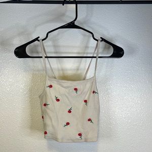 Tank top with roses.